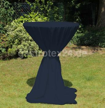 "Milano" - Stehtischhusse 85 cm rund - mit Bindeschal - 100% Polyester - 175 gr/qm - Farbe: dunkelblau